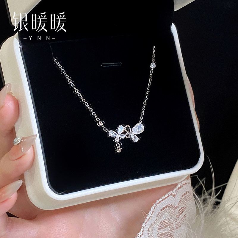999纯银足银蝴蝶吊坠蝶梦项链女2026新款蜜生日情人节礼物送女友