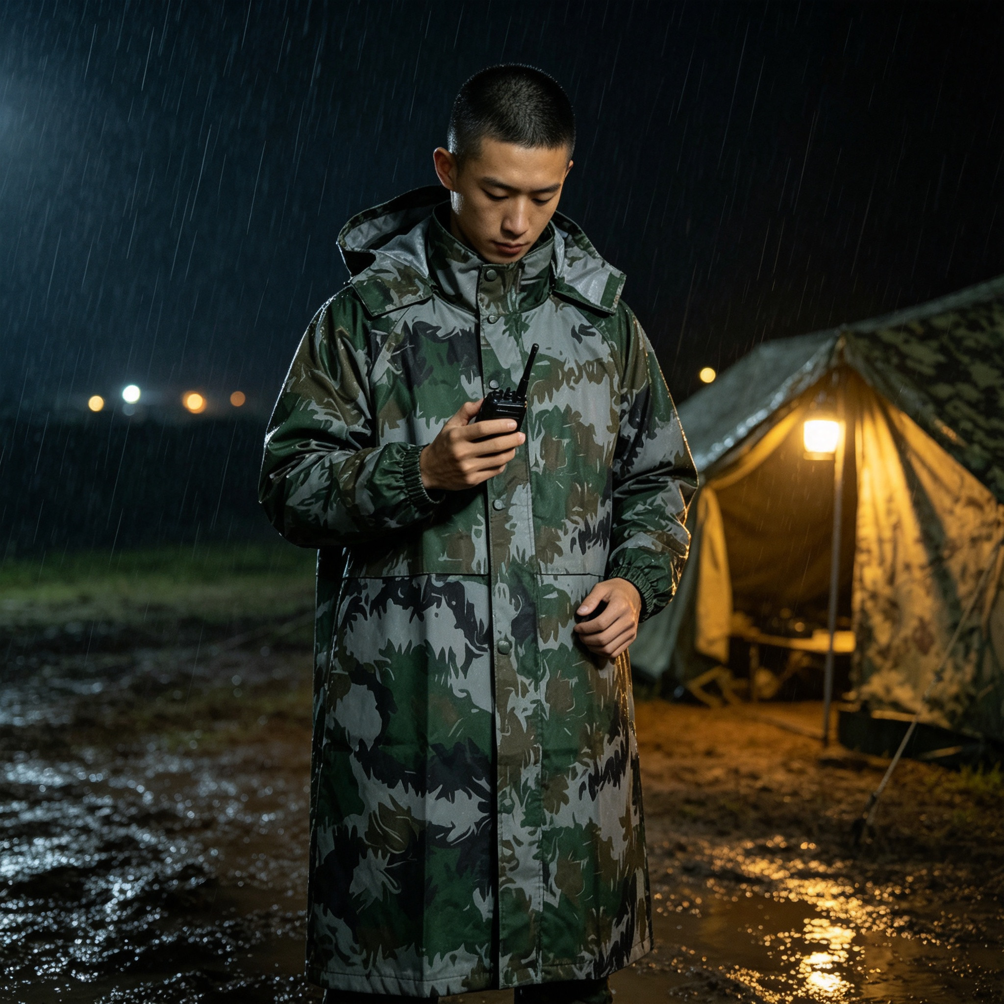迷彩雨衣长款全身防暴雨专用套装男款连体成人一体摩托车雨披
