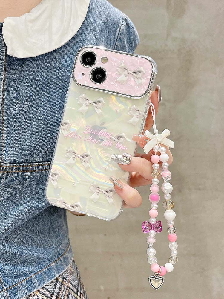 SHELL PATTERN BOW PHONE CASE FOR APPLE 15PROMAX KOREAN IPHONE14 NEW 13 ANTI-DROP 12 HUAWEI