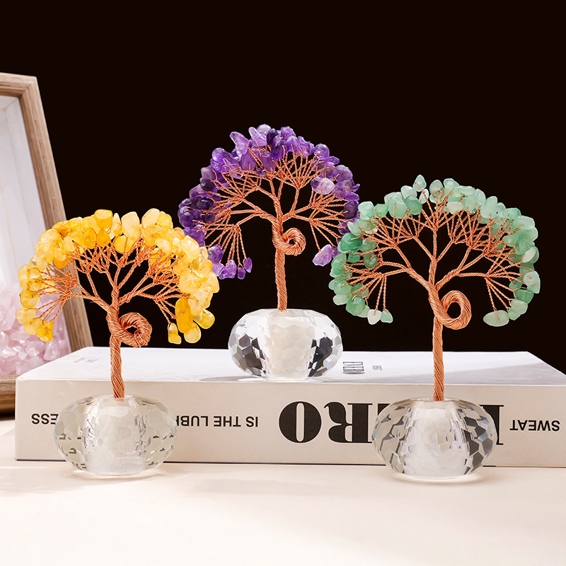 天然水晶发财树玻璃球底座家居客厅办公室桌面车载水晶树创意摆件,饰品/流行首饰/时尚饰品新,摆件,淘宝优惠券,粉丝福利购,淘宝优惠卷