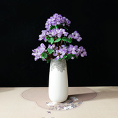 大颗粒天然黄紫水晶牙发财树家居客厅桌面玄关招财水晶树创意摆件