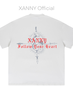 XANNY Follow your heart 白色 短袖 T恤 纯棉