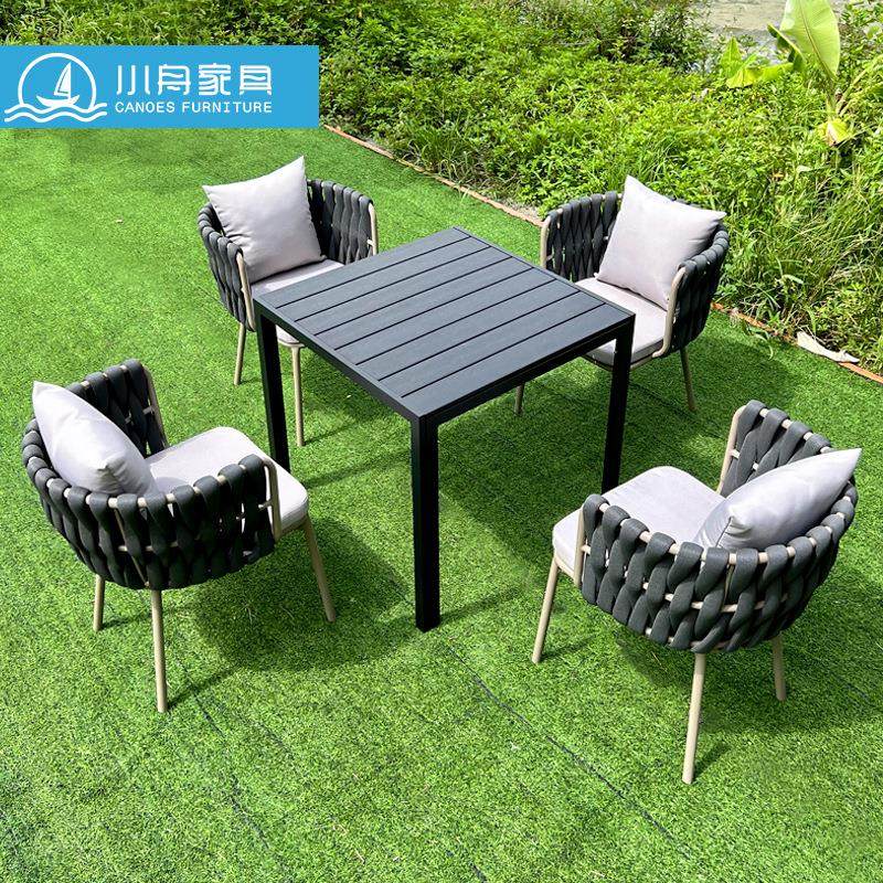 户外庭院花园防水防晒塑木餐桌室外民宿酒店手工绳编椅子组合家具,商业/办公家具,商用藤编家具,淘宝优惠券,粉丝福利购,淘宝优惠卷