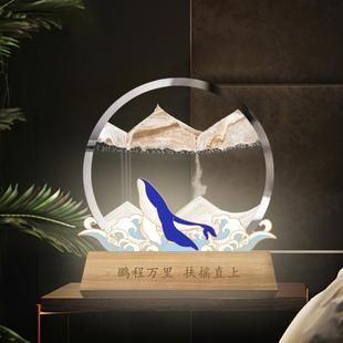 木底座发光流沙画玻璃工艺品创意摆件小夜灯装饰品小礼品装饰品