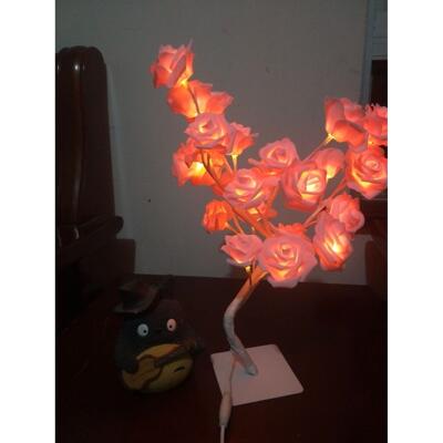 新款玫瑰花灯玫瑰花小树灯室内装饰灯大玫瑰花造型灯柜台灯小景树