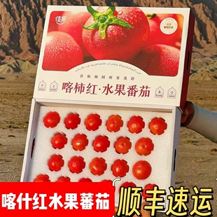 佳景喀什红新疆水果番茄产地发发新疆伽师县西红柿高糖番茄礼盒装