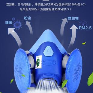 防煤矿灰粉尘肺工业打磨装 百安达KN100防尘口罩 修呼吸阀硅胶口罩