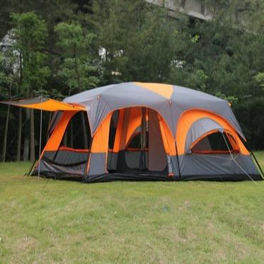 帐篷户外折叠携两室一式TYE厅-182多人防雨双层露营野营豪华大帐