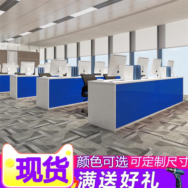 广州公司员工电脑办公桌房产中介前台迎宾咨询吧台简约4S店开放