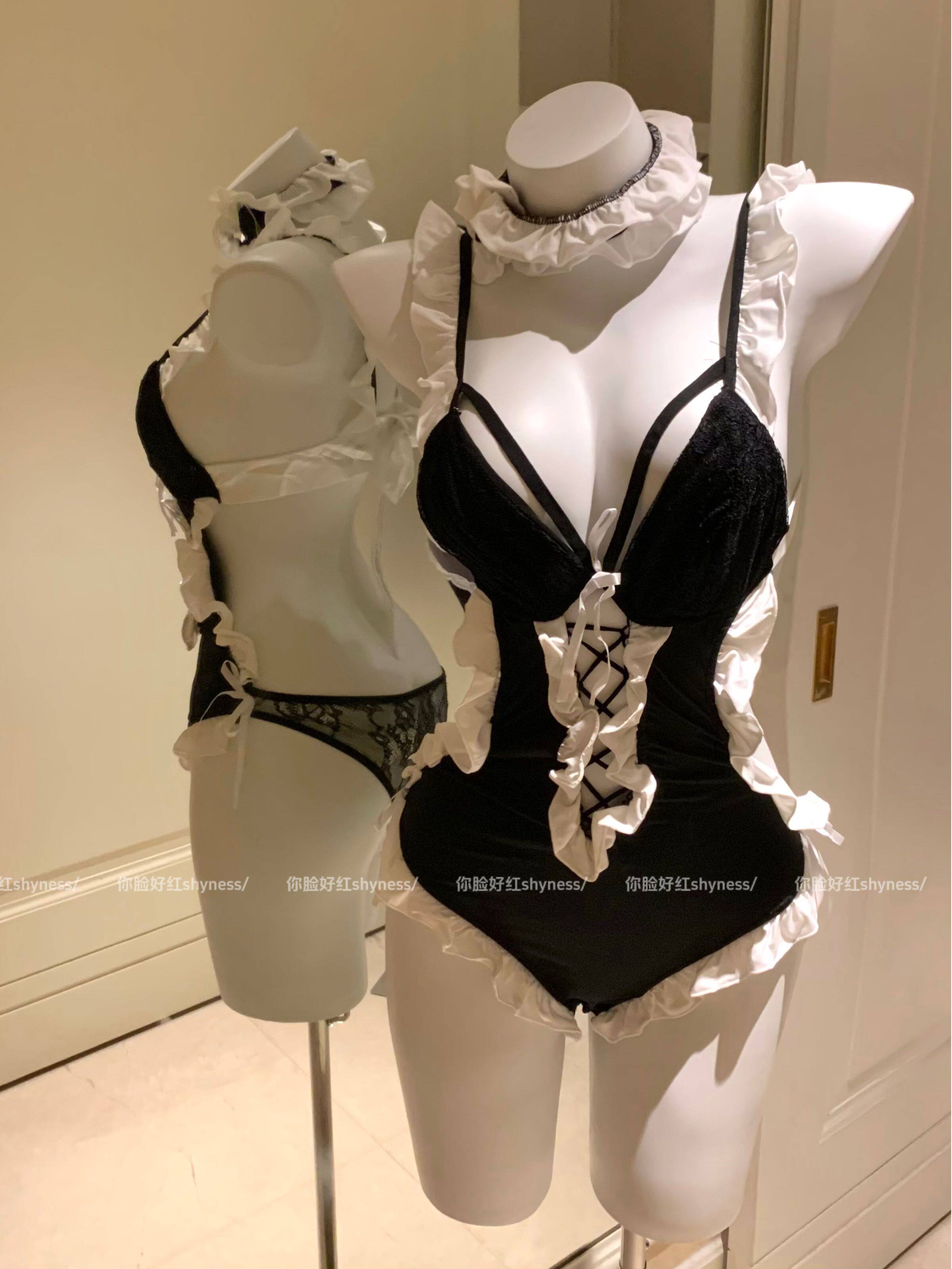 你脸好红shyness-娇软甜喘-制服蕾丝趣味连体衣美背蝴蝶