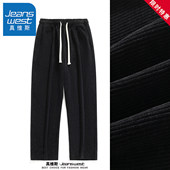 刺绣潮牌2026直筒休闲裤 真维斯灯芯绒高级感裤 子男春秋季 团购