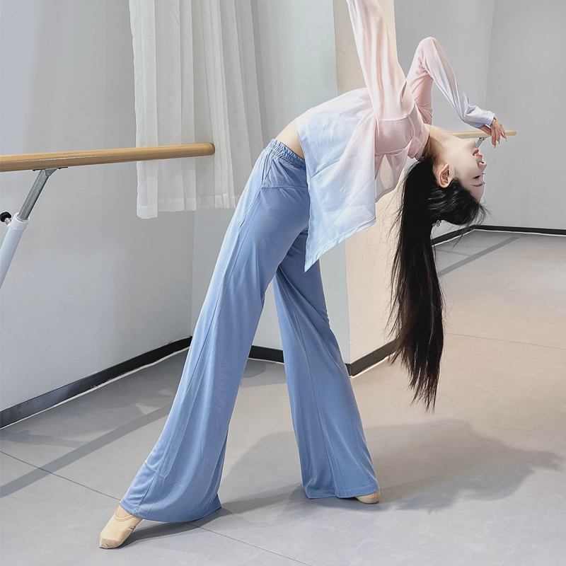 舞蹈裤女新款现代舞阔腿裤中国舞宽松专业古典舞服练功裤夏季2023