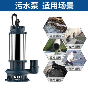 臣源水包排污抽水邮家用220v排污水泵高扬程农用灌溉不锈钢潜水泵