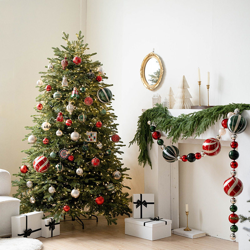 圣诞节装饰15cm彩绘圣诞球圣诞树挂饰商场橱窗布置精致大球吊饰