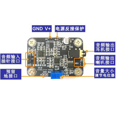 极速音频滤波功放模块 音频放大器  信号调理 Q 板载4阶带通滤波