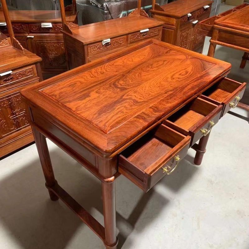 进口红木黄花梨办公桌非黄电脑桌配椅子两件套写字台两件套厂直销