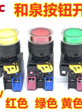 IDEC和泉YW1L-AF2E10QM3G按钮开关20 11QM3 G R Y W自锁YW-DE带灯