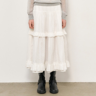 25春季 idea General 透气蓬松双层拼接长裙3514 现