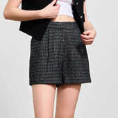 小个子宽松毛呢裤 子 Idea小香风细格纹短裤 女新款 折扣 General