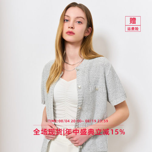 【折扣】General idea 韩国正品呢短袖针织外套4535
