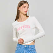 T恤短款 甜辣打底内搭 Idea韩系字母印花修身 长袖 现货 General