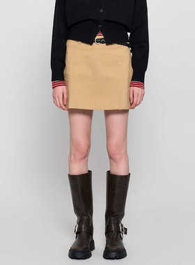 【现】GENERAL IDEA24秋通勤百搭低腰开叉迷你裙3503