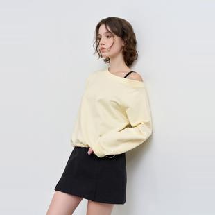 25春季 idea General 慵懒斜肩收腰设计卫衣2507 现