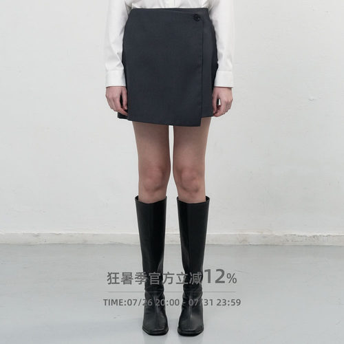 【现】General idea 韩国正品扣西装短裙修身女士A字裙通勤半裙