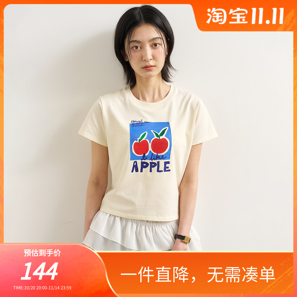 【现】General idea 25春季手绘蔬菜系列正肩短袖T恤1541