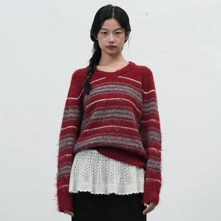 【新春合集】GENERAL IDEA过年穿搭红色系毛针织开衫费尔岛毛衣女