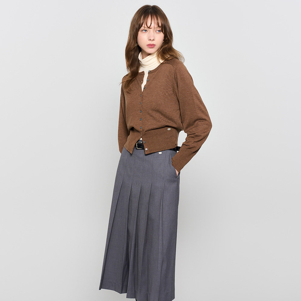 【现】General idea圆领收腰羊毛混纺针织开衫早春韩系上衣女,女装/女士精品,毛针织衫,淘宝优惠券,粉丝福利购,淘宝优惠卷