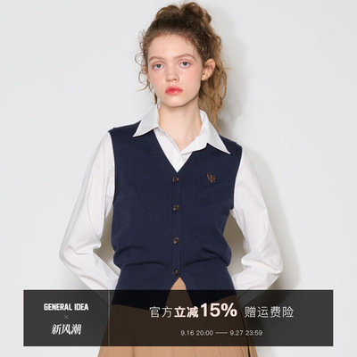 【吴海媛 ASA同款】General idea 韩国正品织马甲开衫女通勤上衣