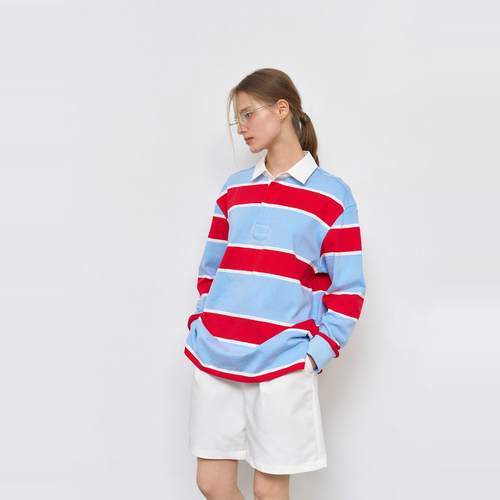 【现】General idea 25春季美式复古中性polo长袖T恤1008