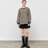 现 General idea春季 韩式 慵懒休闲宽松条纹圆领套头卫衣女宽松