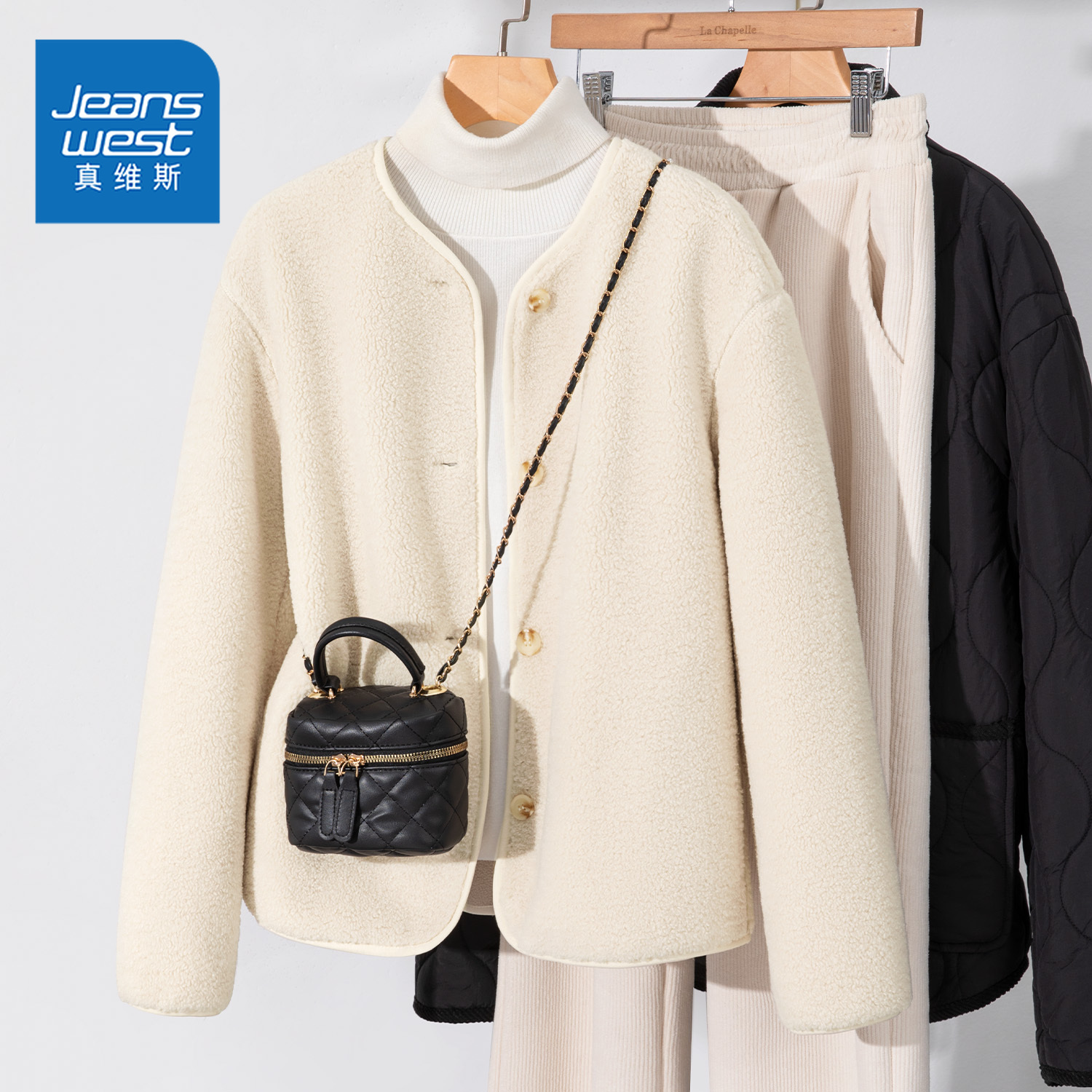 真维斯摇粒绒外套女装冬2025新款