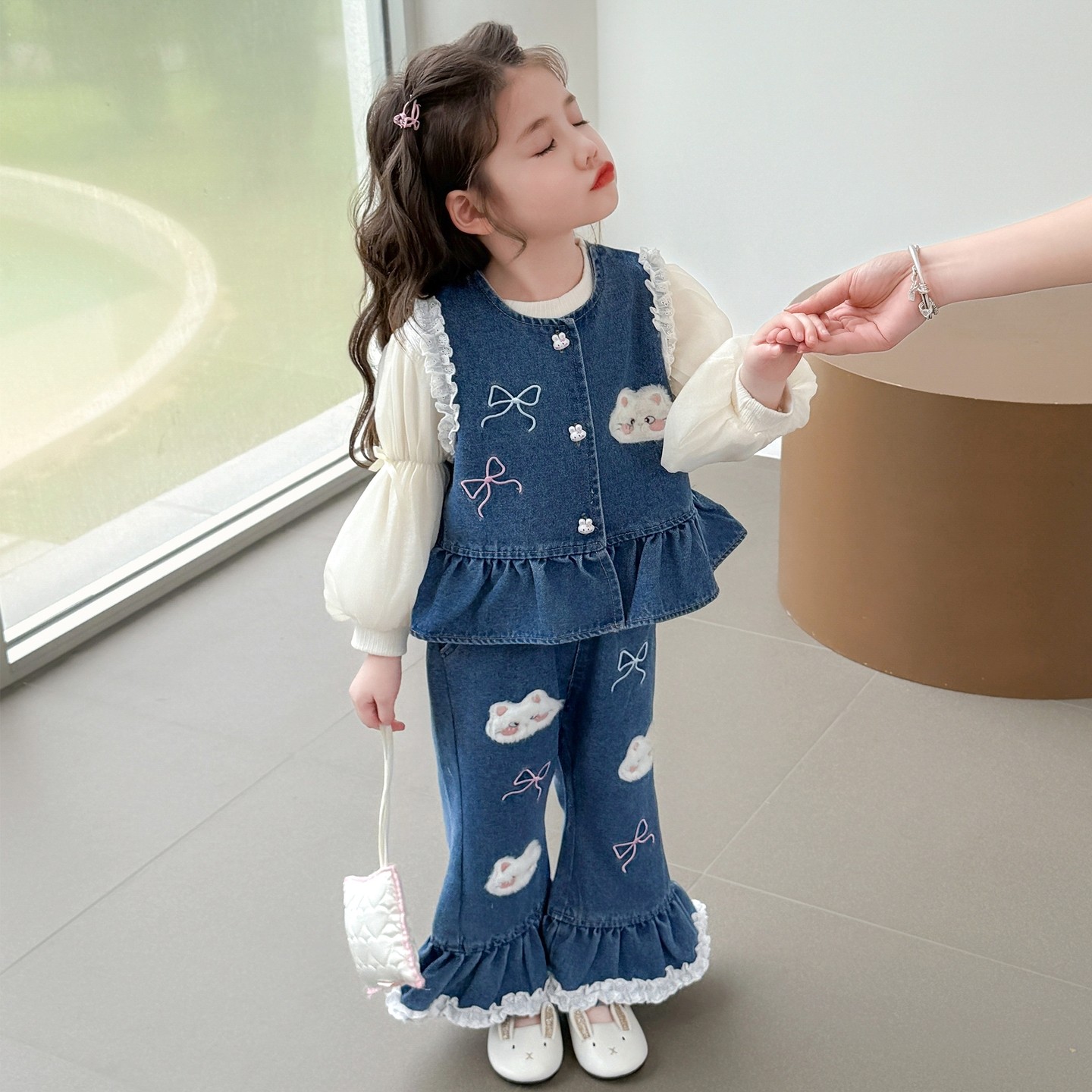 女童韩系牛仔三件套春秋装2025新款宝宝洋气公主套装早秋儿童衣服,童装/婴儿装/亲子装,套装,淘宝优惠券,粉丝福利购,淘宝优惠卷