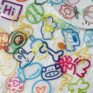 60张趣味简笔画贴纸卡通行李箱笔记本电脑手机手账本装饰PET防水