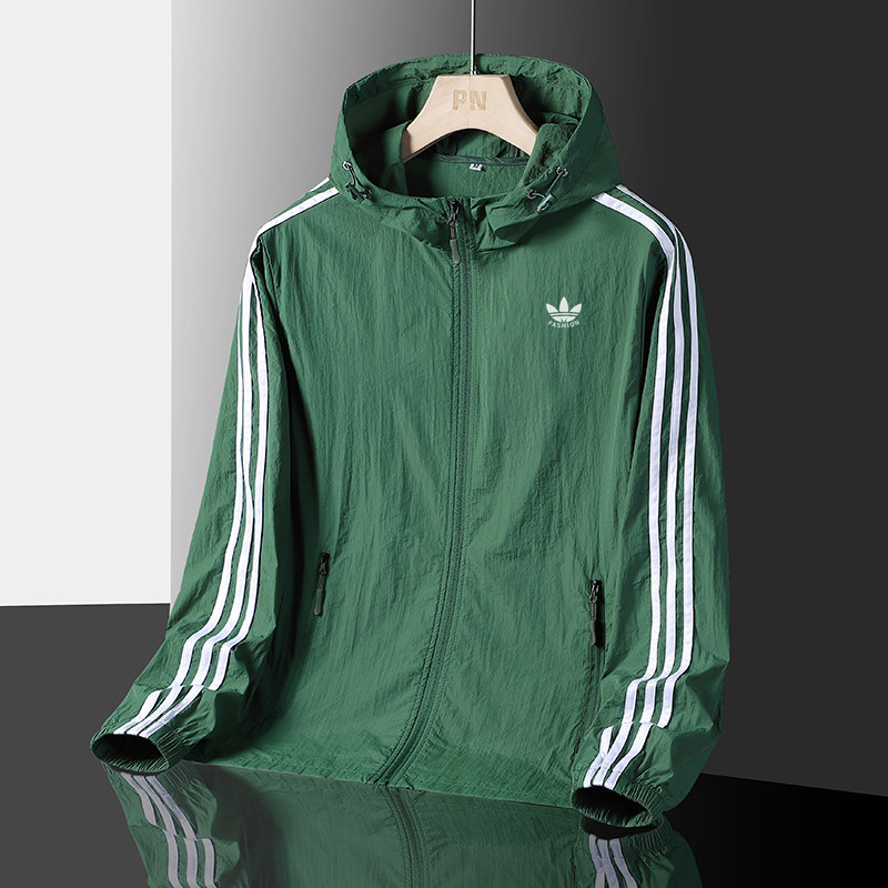 兰瑟姆三叶草夏季新款防晒衣外套男轻薄速干大码连帽情侣防晒服女