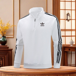 兰瑟姆三叶草2026春秋季纯棉运动卫衣男士立领套头衫打底衫外套女