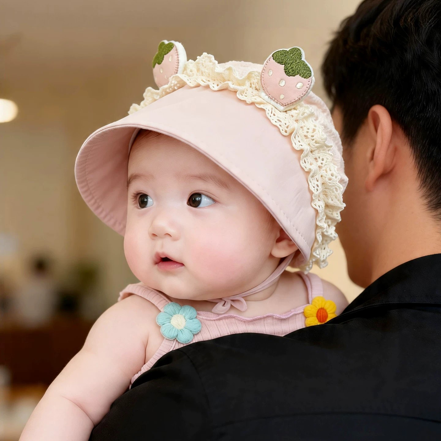 婴儿帽子夏季宝宝遮阳帽婴幼儿防晒帽女新生儿渔夫帽春季太阳帽小