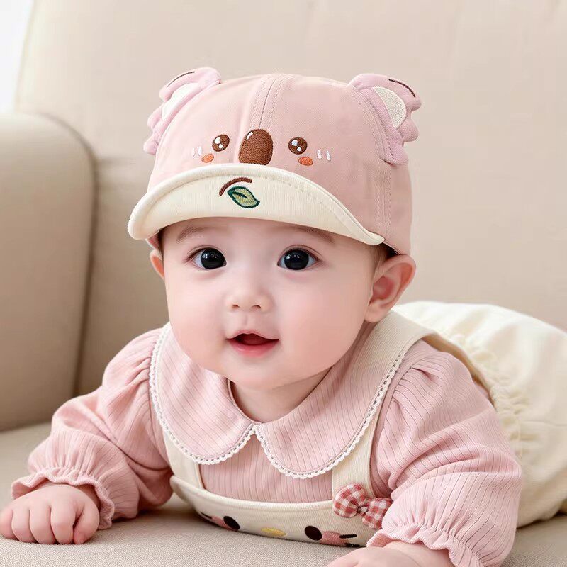 婴儿帽子春秋薄款女宝宝遮阳防晒鸭舌帽婴幼儿男棒球帽新生儿胎帽