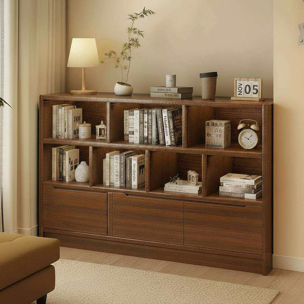 书柜储物柜一体小户型置物架书架落地带柜门矮柜客厅胡桃木色柜子,玩具/童车/益智/积木/模型,其它,淘宝优惠券,粉丝福利购,淘宝优惠卷