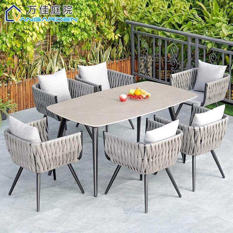 户外桌椅庭院花园铝合金防水防晒室外休闲露台岩板阳台桌椅子组合,商业/办公家具,商用藤编家具,淘宝优惠券,粉丝福利购,淘宝优惠卷