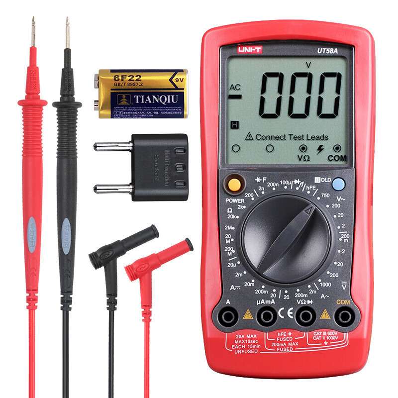 UT58A通用数字万用表显示计数20A交直流电流测量交直流电压1000V