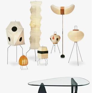 日式诧寂风落地灯榻榻米地灯卧室书房民宿野口勇宣纸台灯落地灯