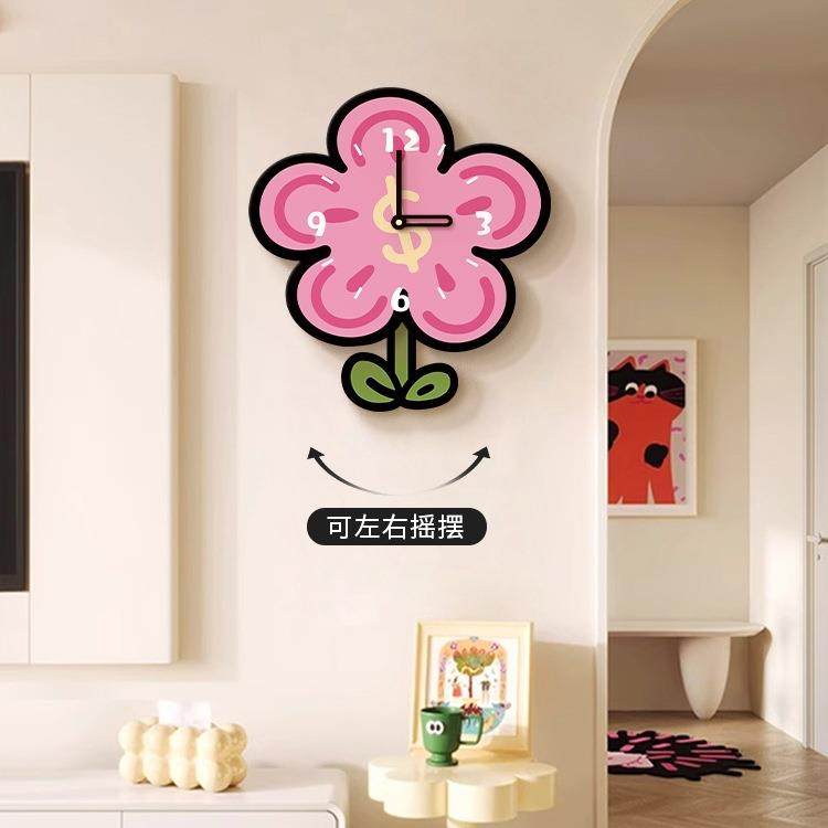 多巴胺钟表挂钟客厅2025新款创意时钟挂墙网红可爱艺术墙面装饰画,家居饰品,台钟/闹钟,淘宝优惠券,粉丝福利购,淘宝优惠卷