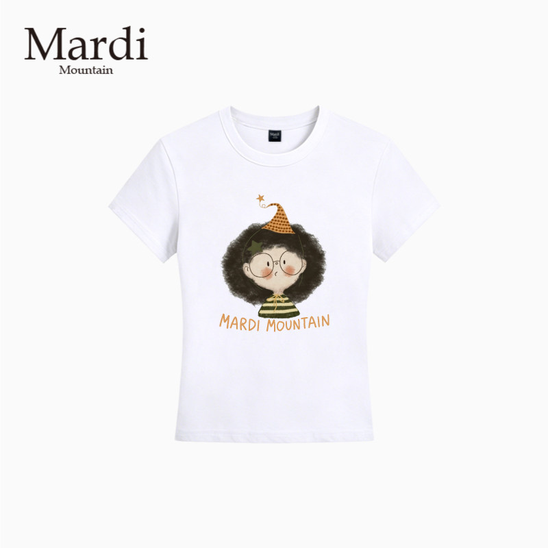 官方授权 Mardi Mountain韩国正品 凉感修身小领口正肩短袖T恤图片