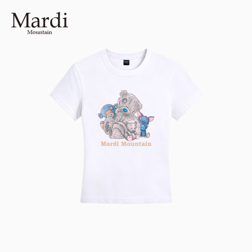 官方授权 Mardi Mountain韩国正品 凉感修身小领口正肩短袖T恤
