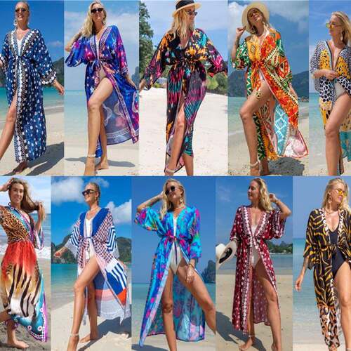Women's Tie Dye Print Open Front Cape Dress, Casual Style Lo