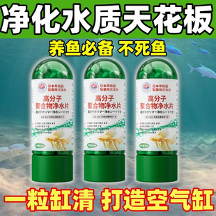 高分子聚合物净水片水族馆同款鱼缸开缸除藻水质净化剂软化盐赭泽